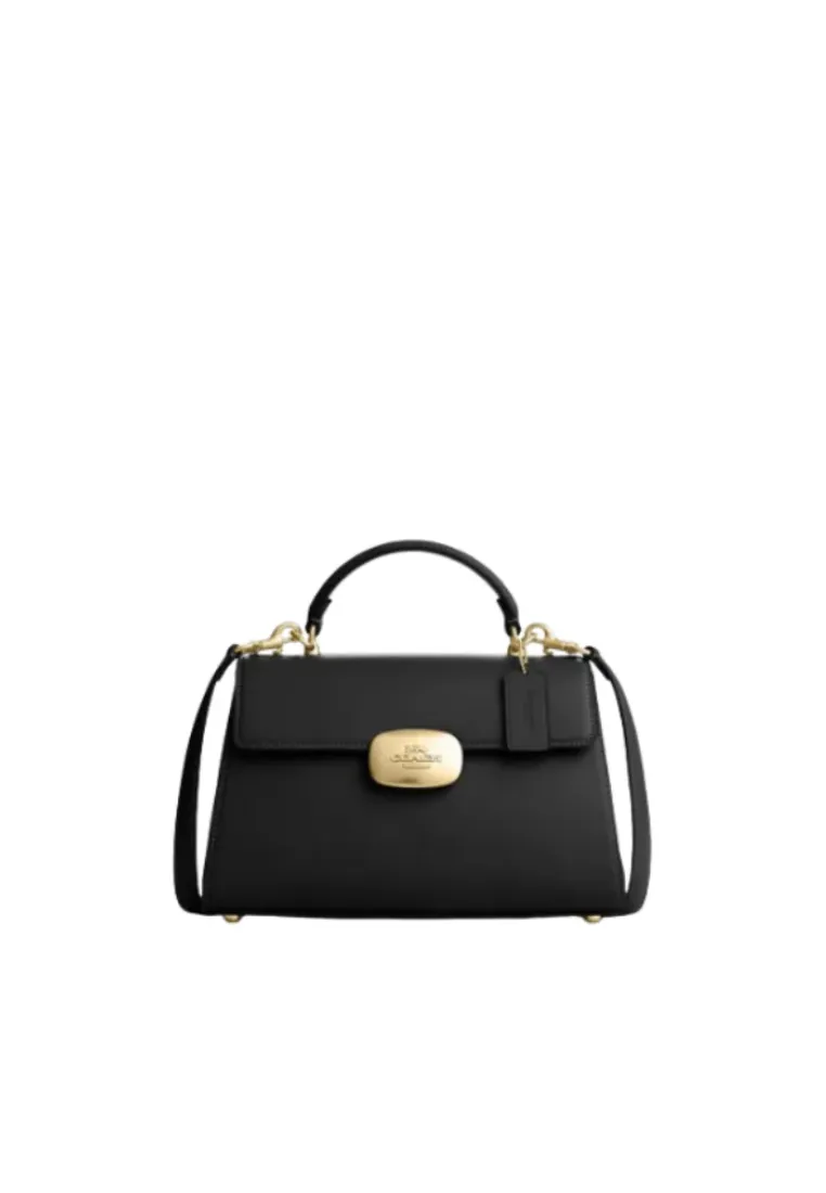 ( AS IS ) Coach Eliza Top Handle Handbag In Black CP006