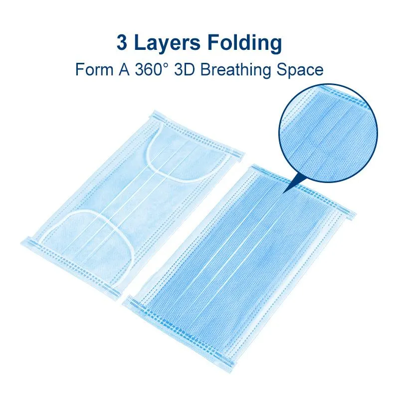 10 Pcs/bag Disposable Face Medical Masks Surgical 3-Ply Nonwoven 10/30/50 PCS Elastic Mouth Soft CE Flu Hygiene Face