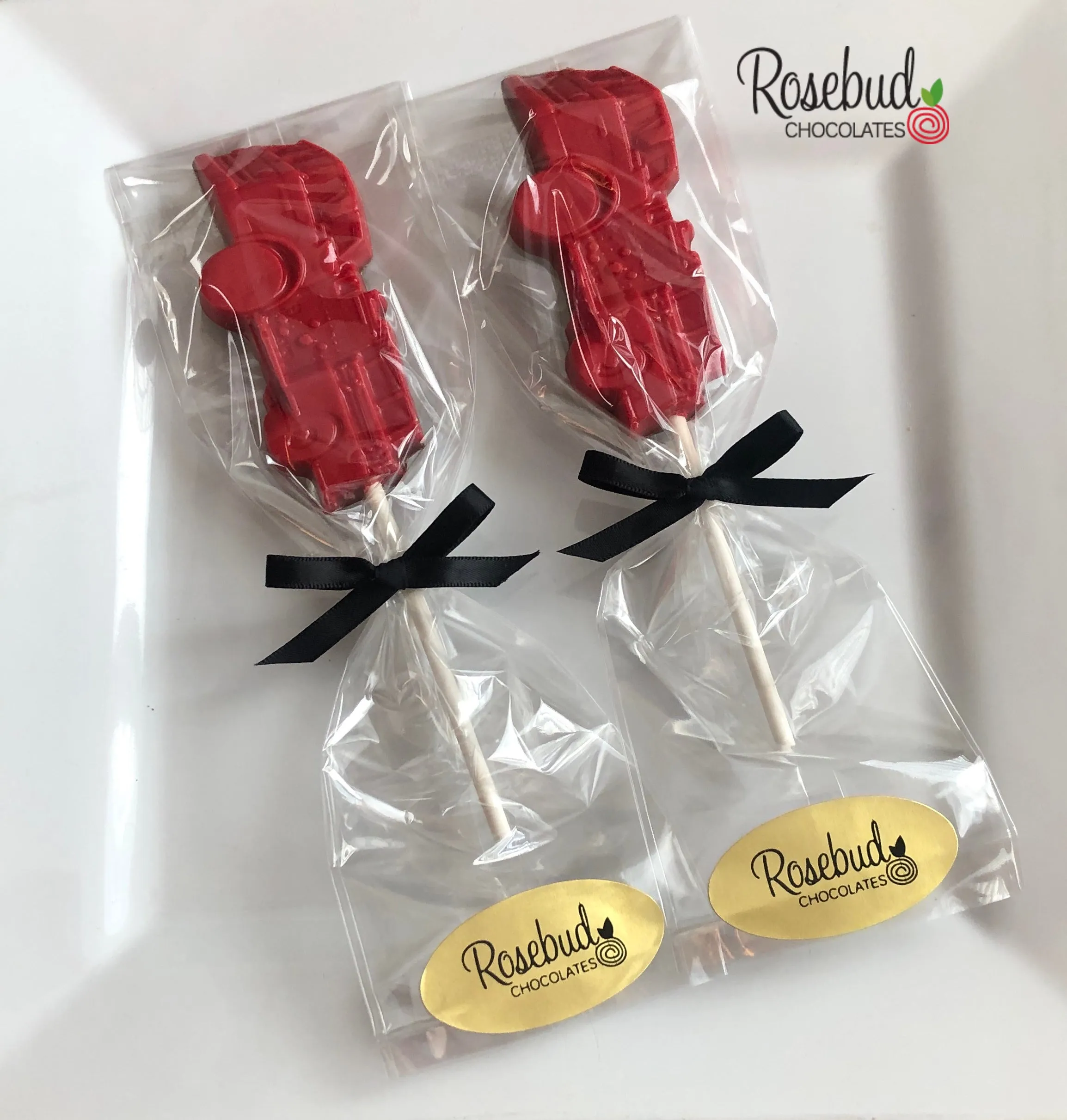 12 FIRE ENGINE Chocolate Lollipop Candy Party Favors