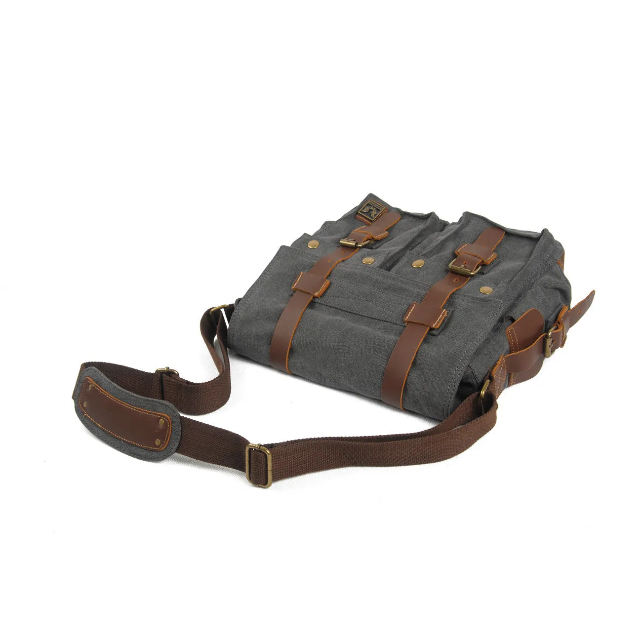 14'' Canvas And Leather Messenger Bag Mens Canvas Courier Bag Canvas Messenger Bags