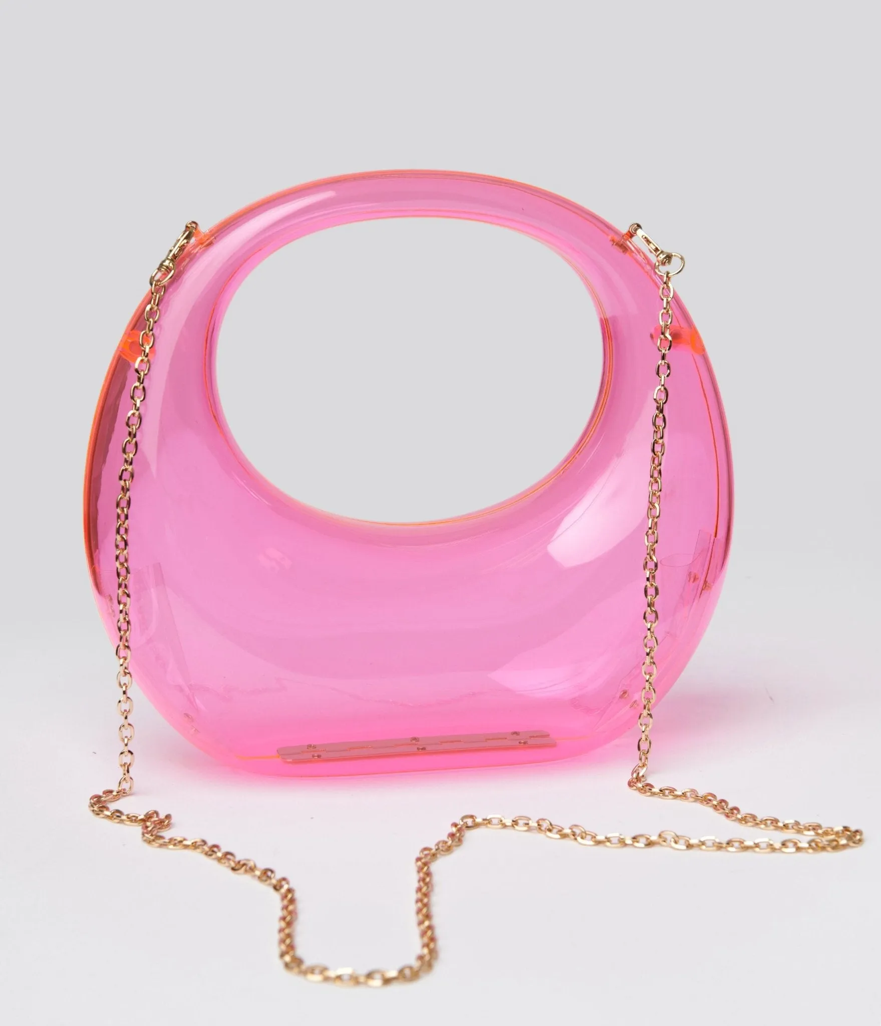 1960s Pink Transparent Bess Crossbody Evening Bag