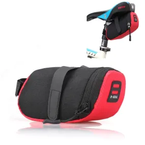 3 Color Nylon Bicycle Bag Bike Waterproof Storage Saddle Bag Cycling Tail Rear Pouch Bag(Red)