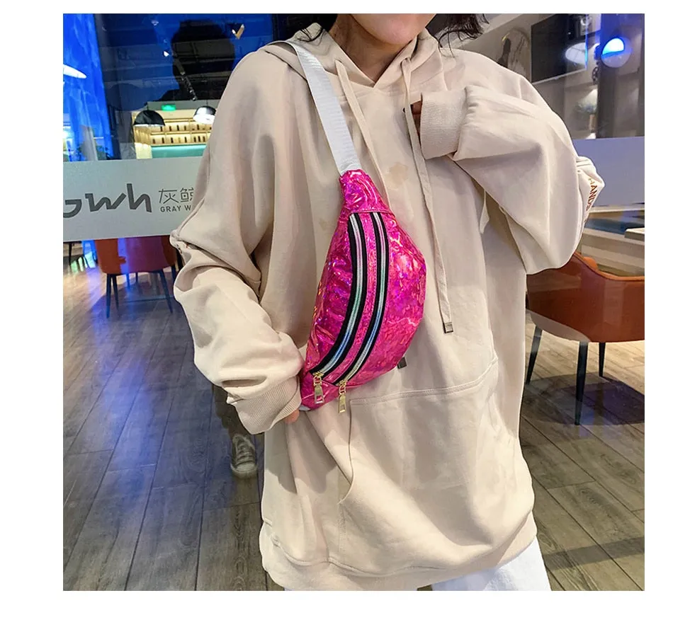 3 Zipper Hologram Bum Bag