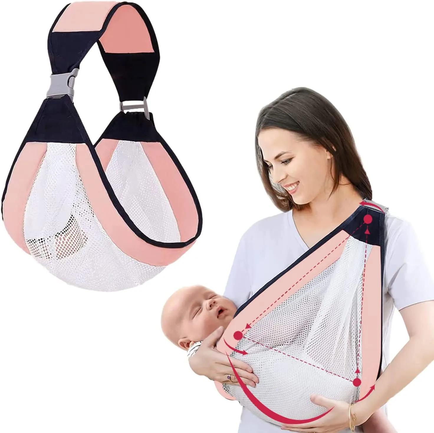 3D Quick Dry Thick Shoulder Straps Baby Sling Wrap