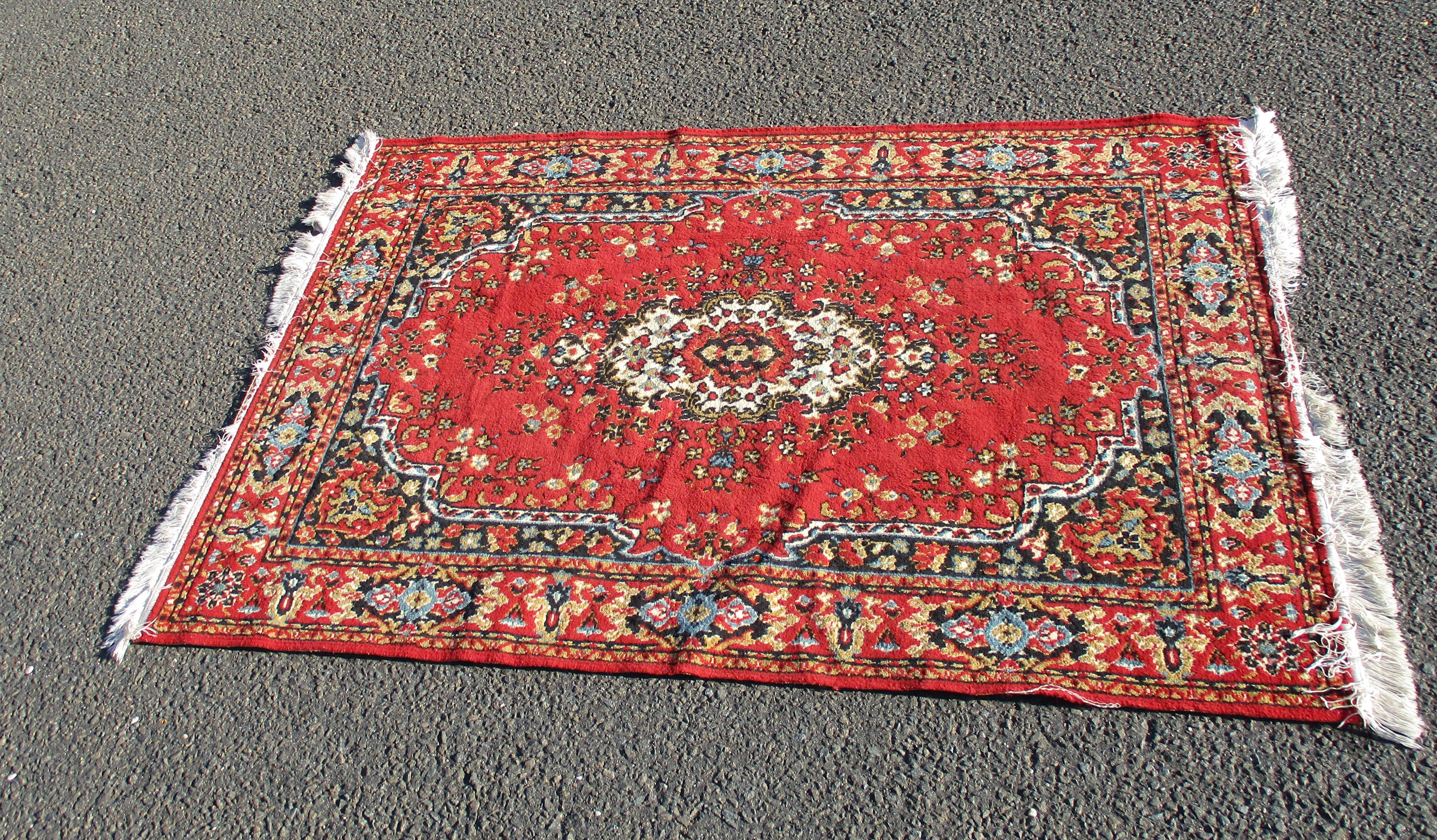 4' x 6' PERSIAN Turkish ORIENTAL ETHNIC AREA Rug Carpet RED FLORAL Mat Fringe