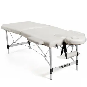 84 Inch L Portable Adjustable Massage Bed with Carry Case for Facial Salon Spa -White