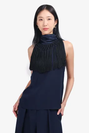 Altuzarra Navy Fringe Top Size 34