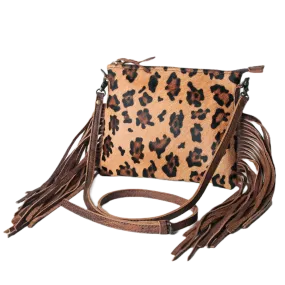 American Darling Leopard Cowhide Fringe Bag ADBG109CHEFRNG