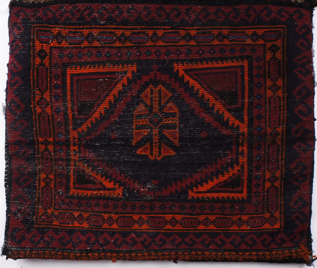 Antique Tribal Kilim Carpet Timuri Baluch Khorjun Saddle Bag Hand Knotted Wool