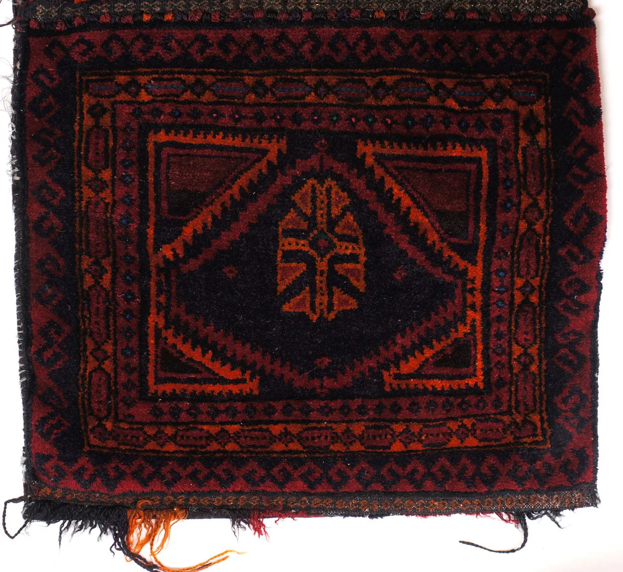 Antique Tribal Kilim Carpet Timuri Baluch Khorjun Saddle Bag Hand Knotted Wool