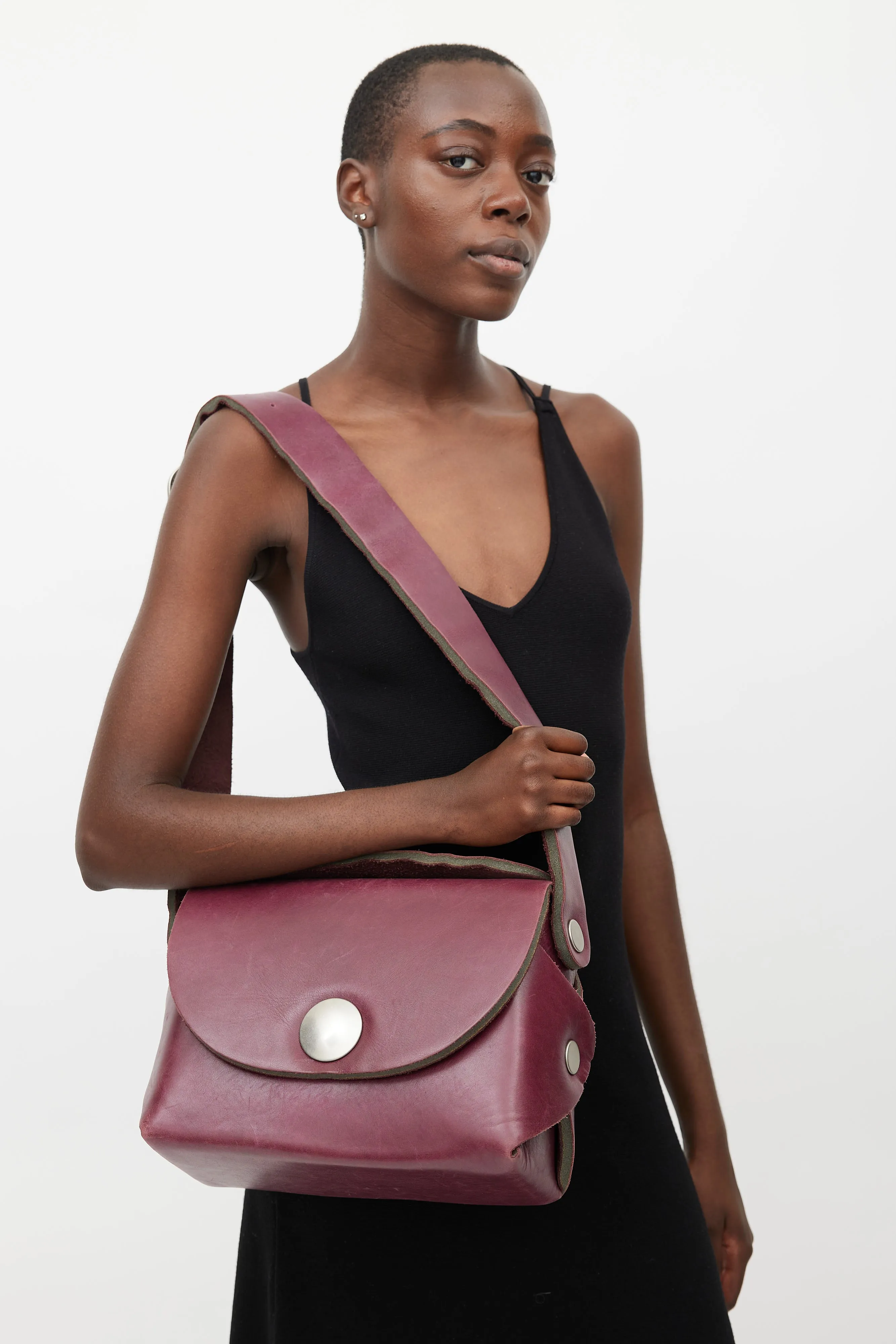 Archive Purple Leather Crossbody Bag