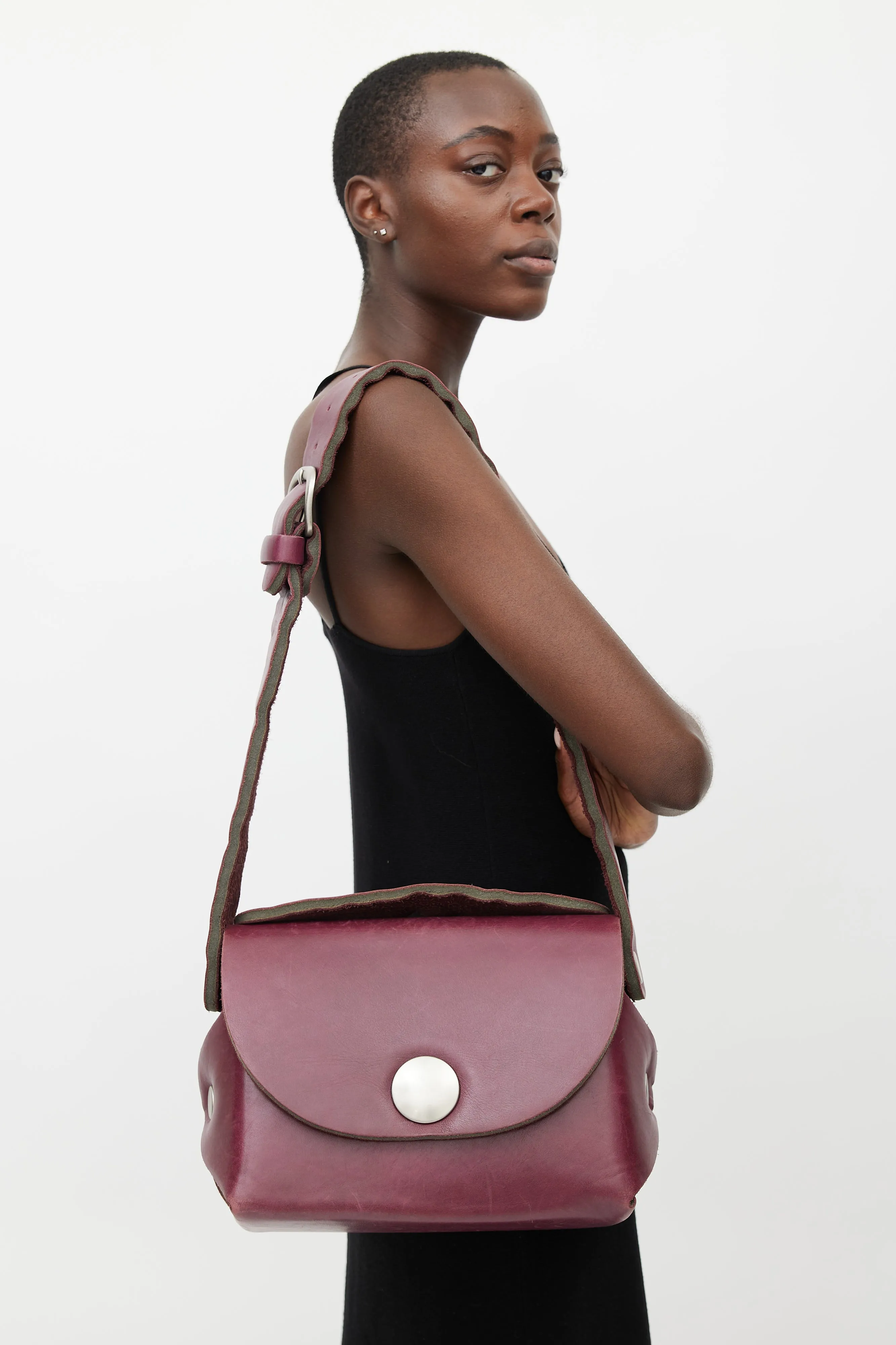 Archive Purple Leather Crossbody Bag