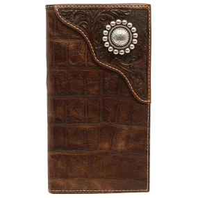 Ariat Men's Gator Embossed Rodeo Wallet