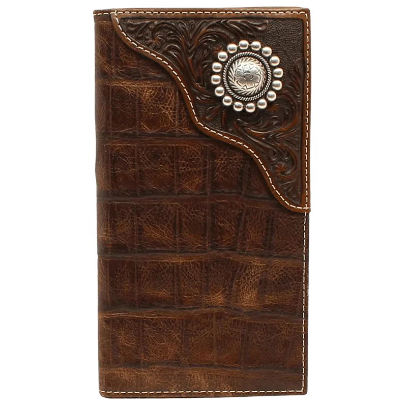 Ariat Men's Gator Embossed Rodeo Wallet