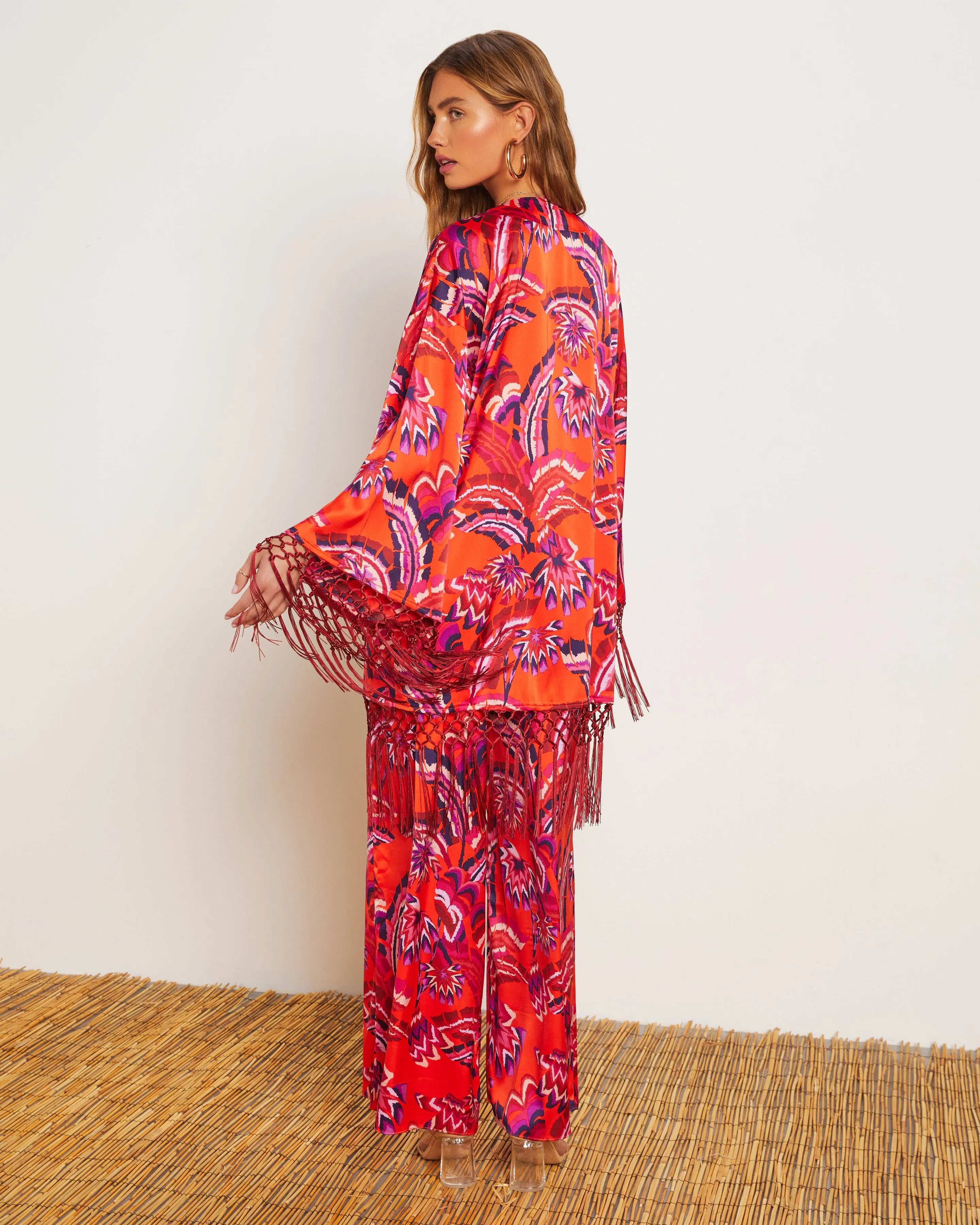 Azra Tropical Fringe Kimono