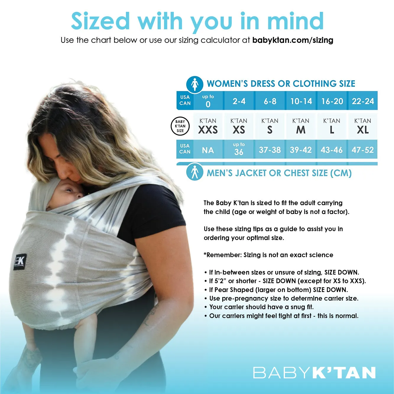 Baby K'tan Breeze Baby Carrier - Charcoal - S