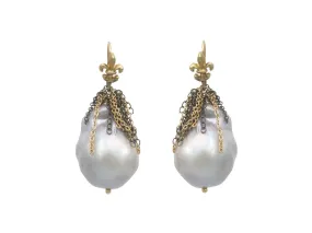 baroque pearl drop earrings