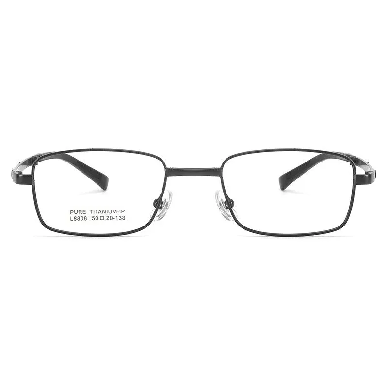 Bclear Men's Full Rim Foldable Square Titanium Eyeglasses Lb8808