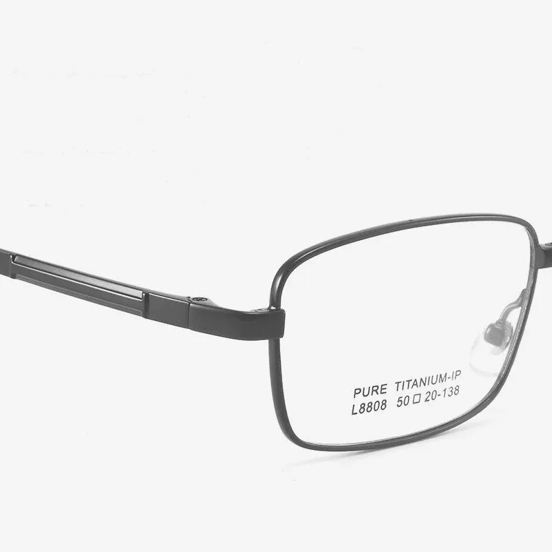 Bclear Men's Full Rim Foldable Square Titanium Eyeglasses Lb8808