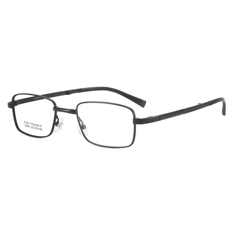 Bclear Men's Full Rim Foldable Square Titanium Eyeglasses Lb8808