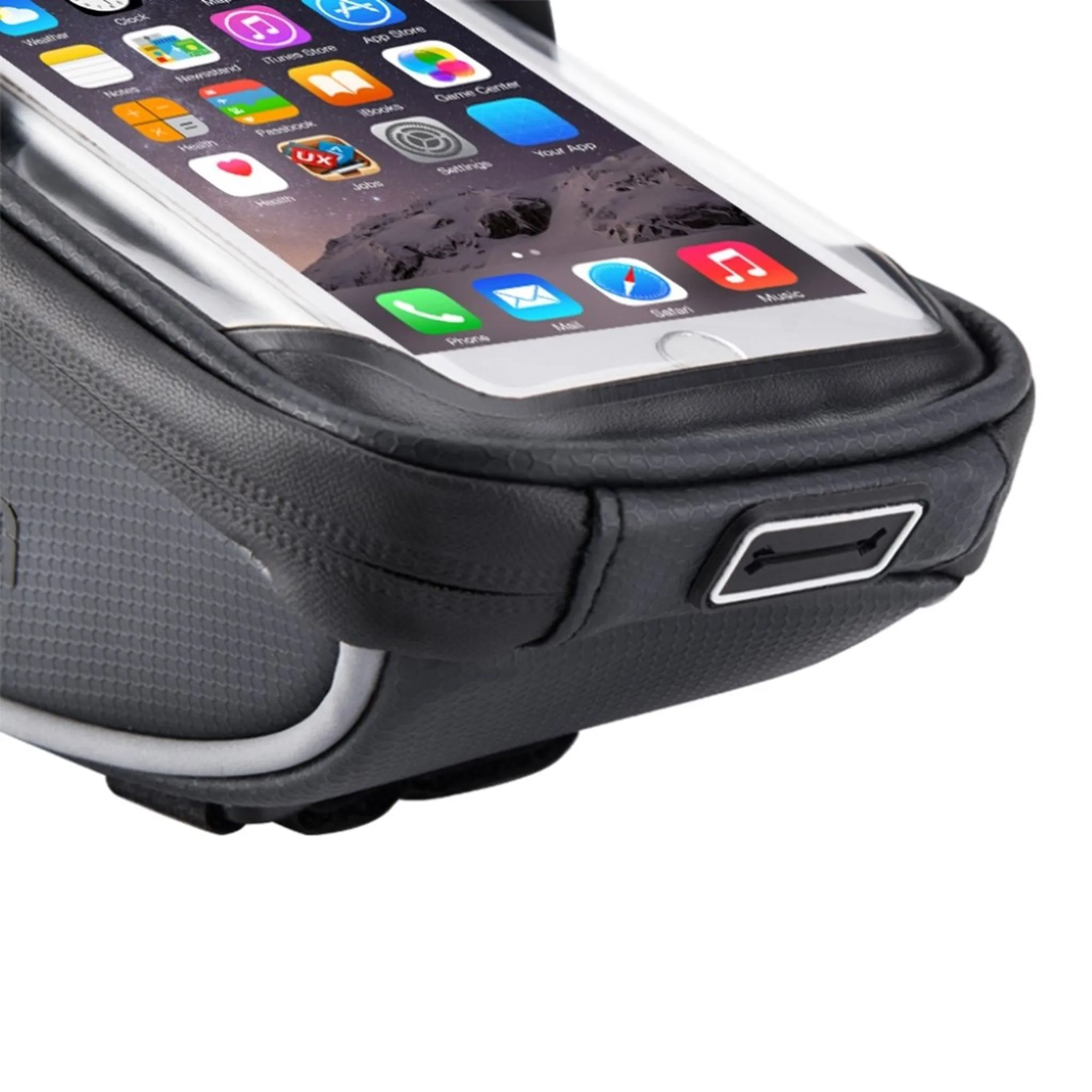 Bicycle bike handlebar bag with touch screen view