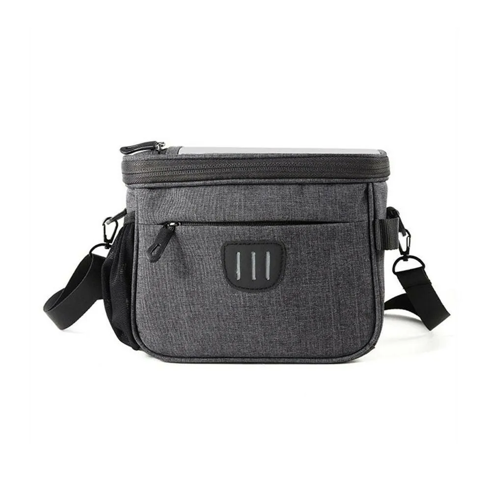 Bicycle Front Handlebar Bag Cycling Large 5L Frame Nylon Reflective Shoulder Bag Folding Handlebar Bag TPU Touch Screen