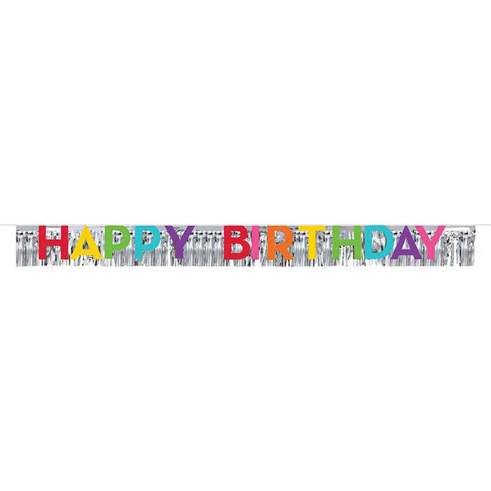 Birthday Letter Banner w/ Foil Fringe