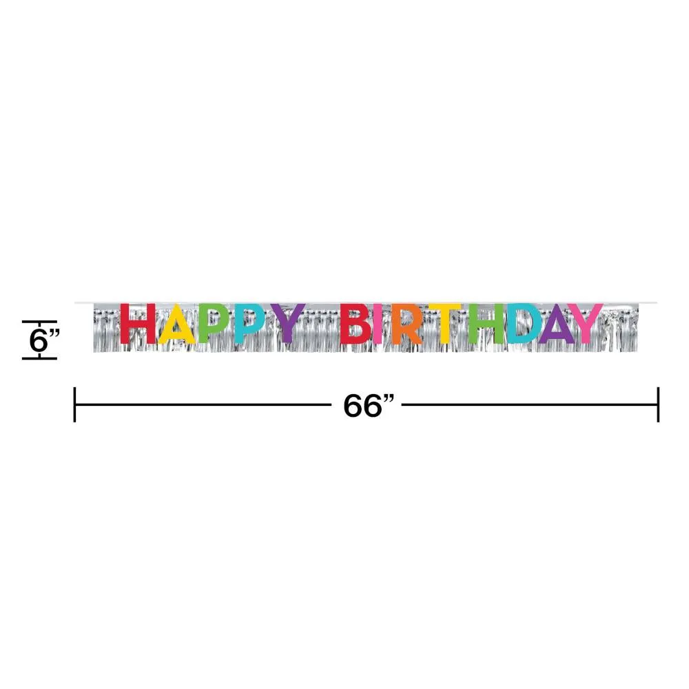 Birthday Letter Banner w/ Foil Fringe