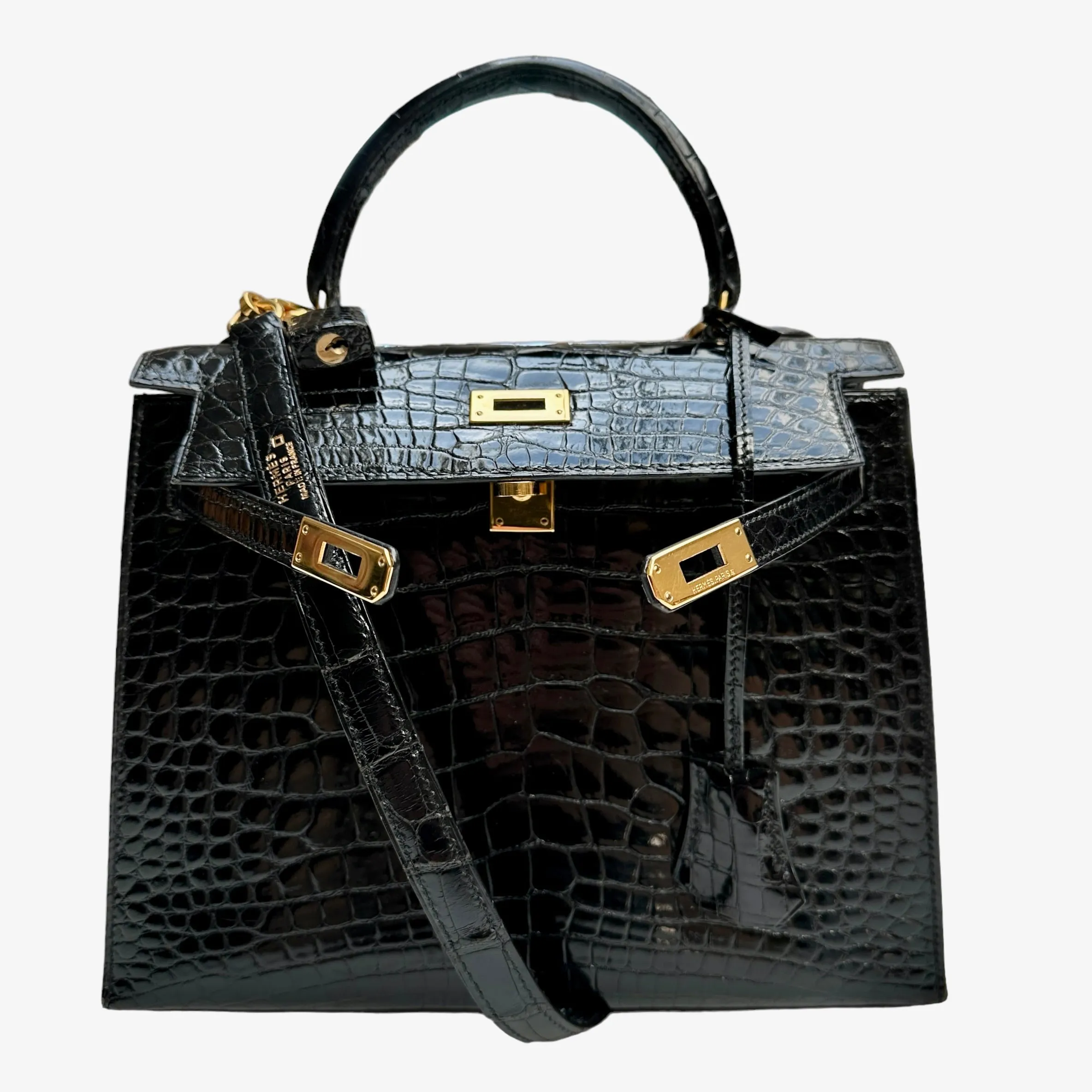 Black Crocodile Kelly 25