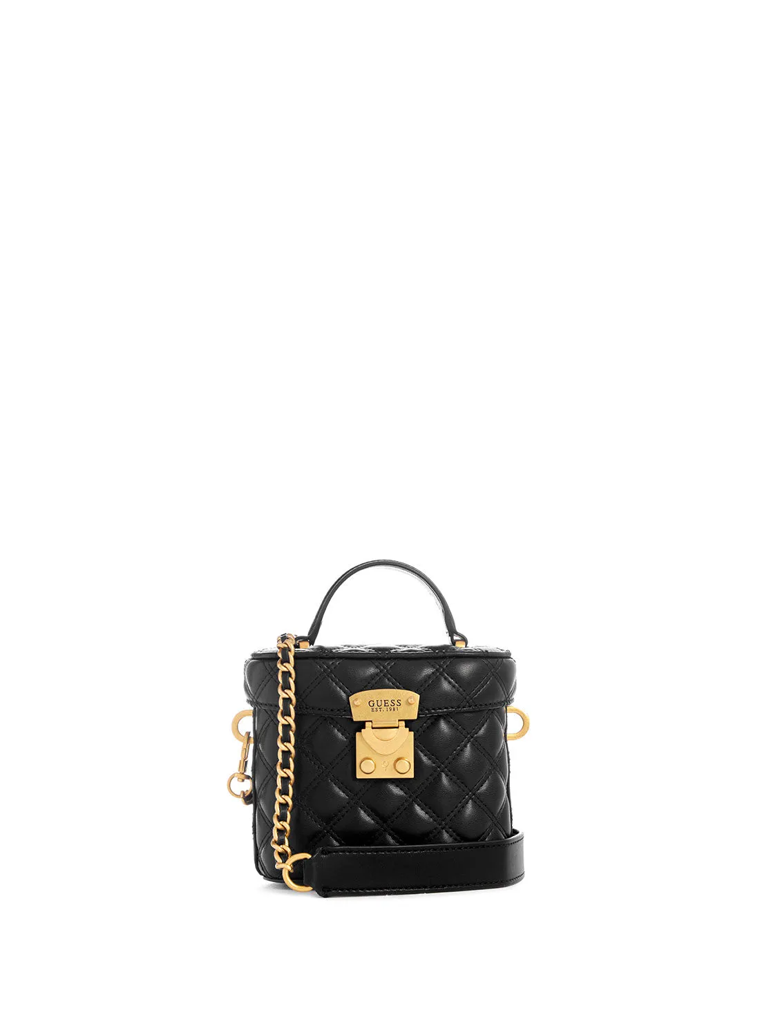 Black Giully Quilted Mini Cannister Bag