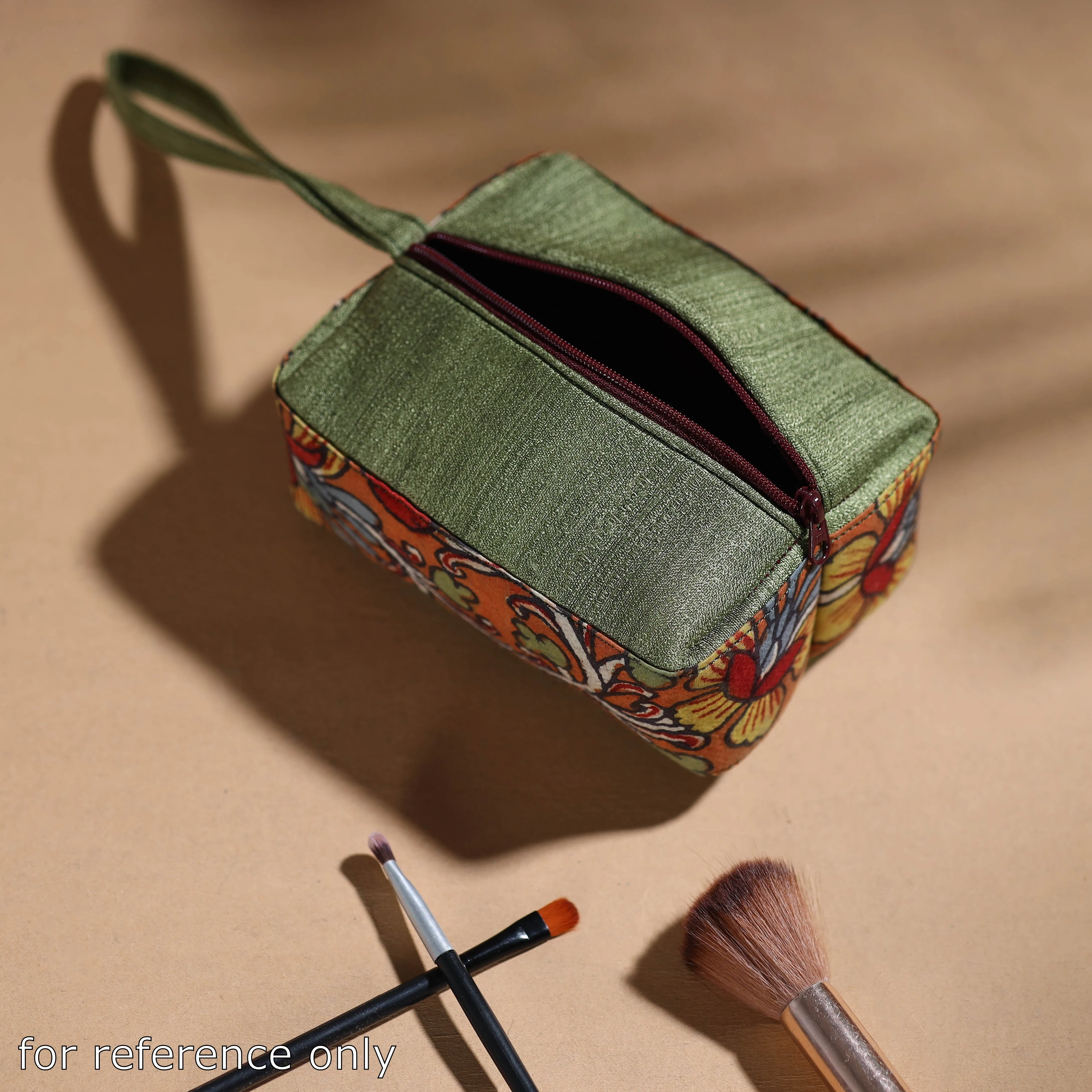 Black - Handpainted Kalamkari Multipurpose Cosmetic/Toiletry Bag 41