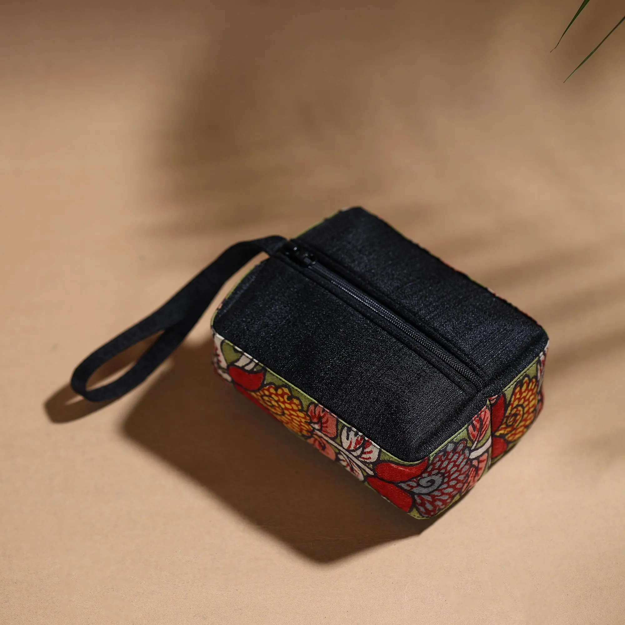 Black - Handpainted Kalamkari Multipurpose Cosmetic/Toiletry Bag 41