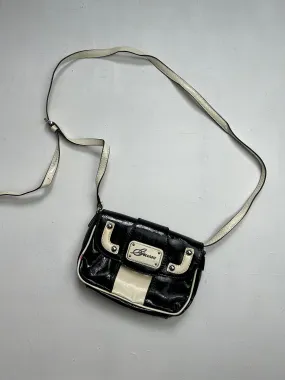 Black pvc leather y2k vintage crossbody bag