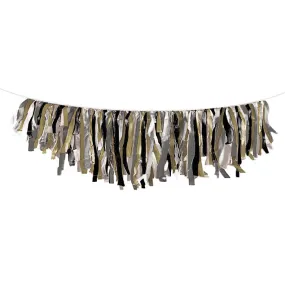 Black/Gold/Silver Tissue Fringe Garland