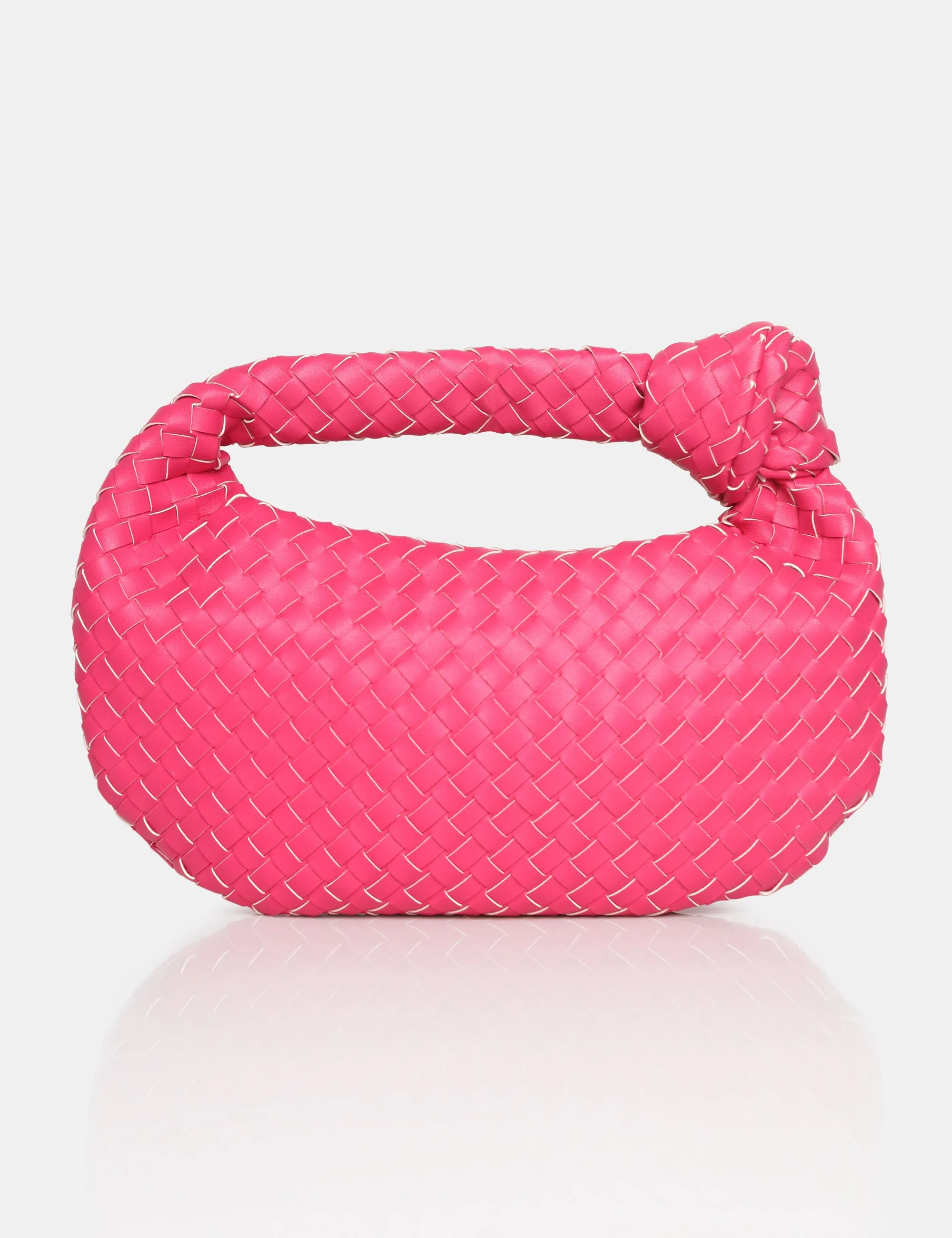 Blame Pink Weave Knot Detail Handbag