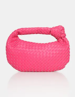 Blame Pink Weave Knot Detail Handbag