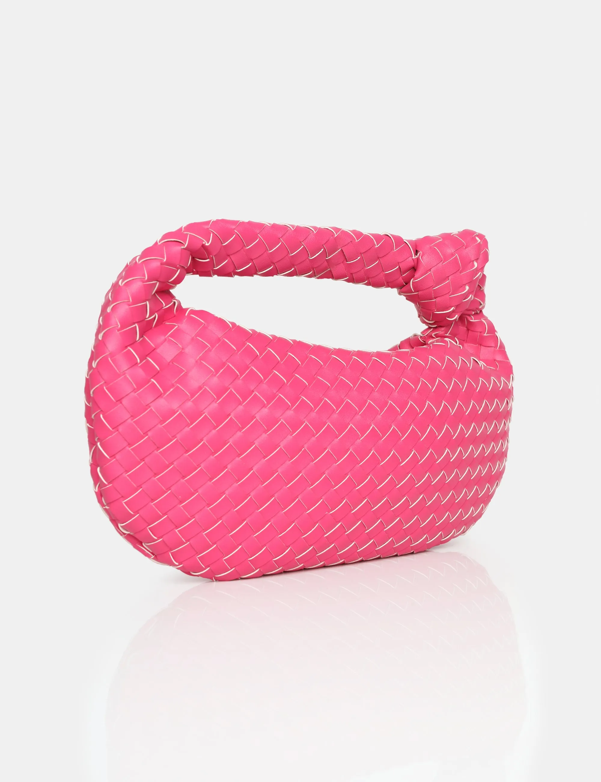 Blame Pink Weave Knot Detail Handbag