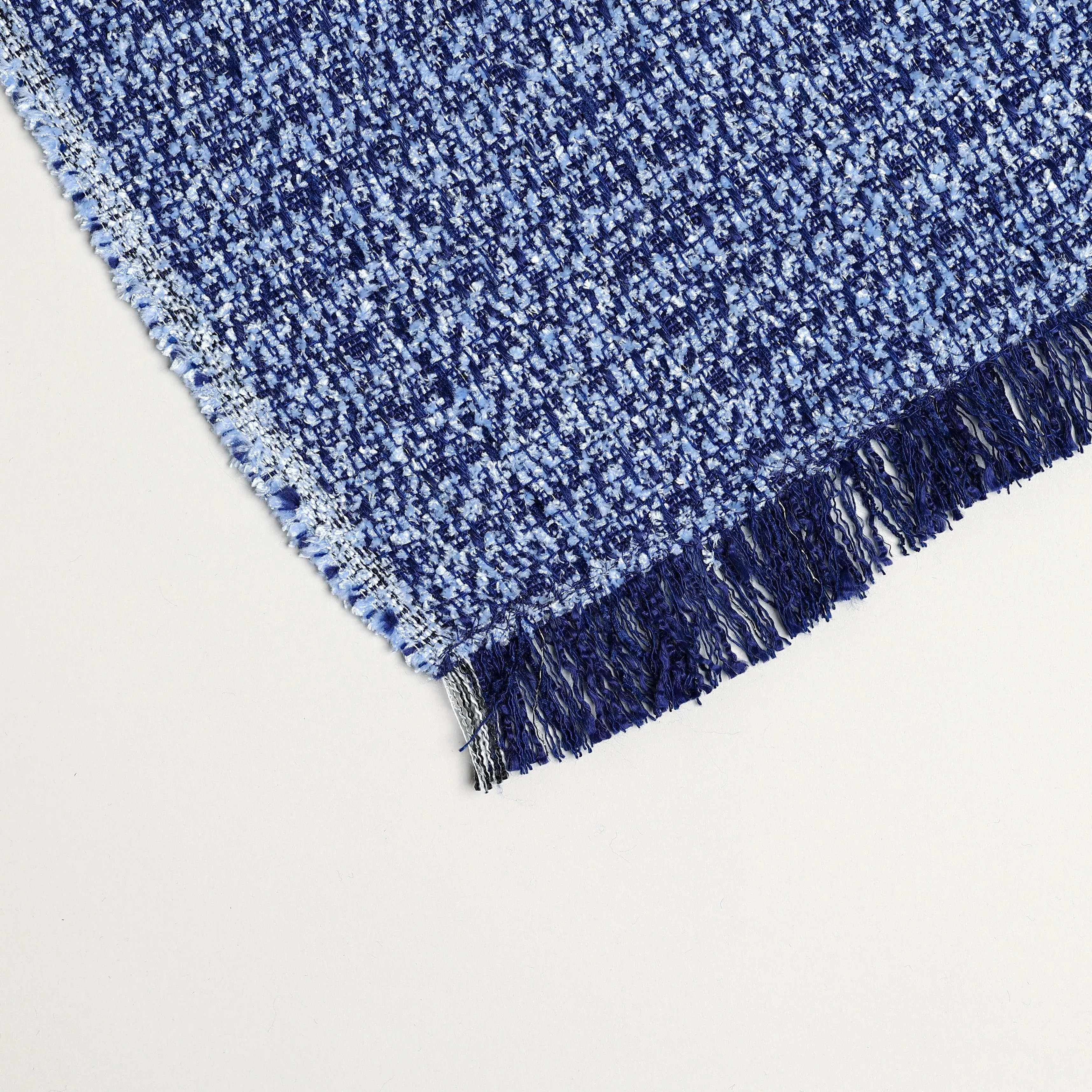 Blue Fuzzy Blanket Textured Polyester 57 "x 70"   1.5"