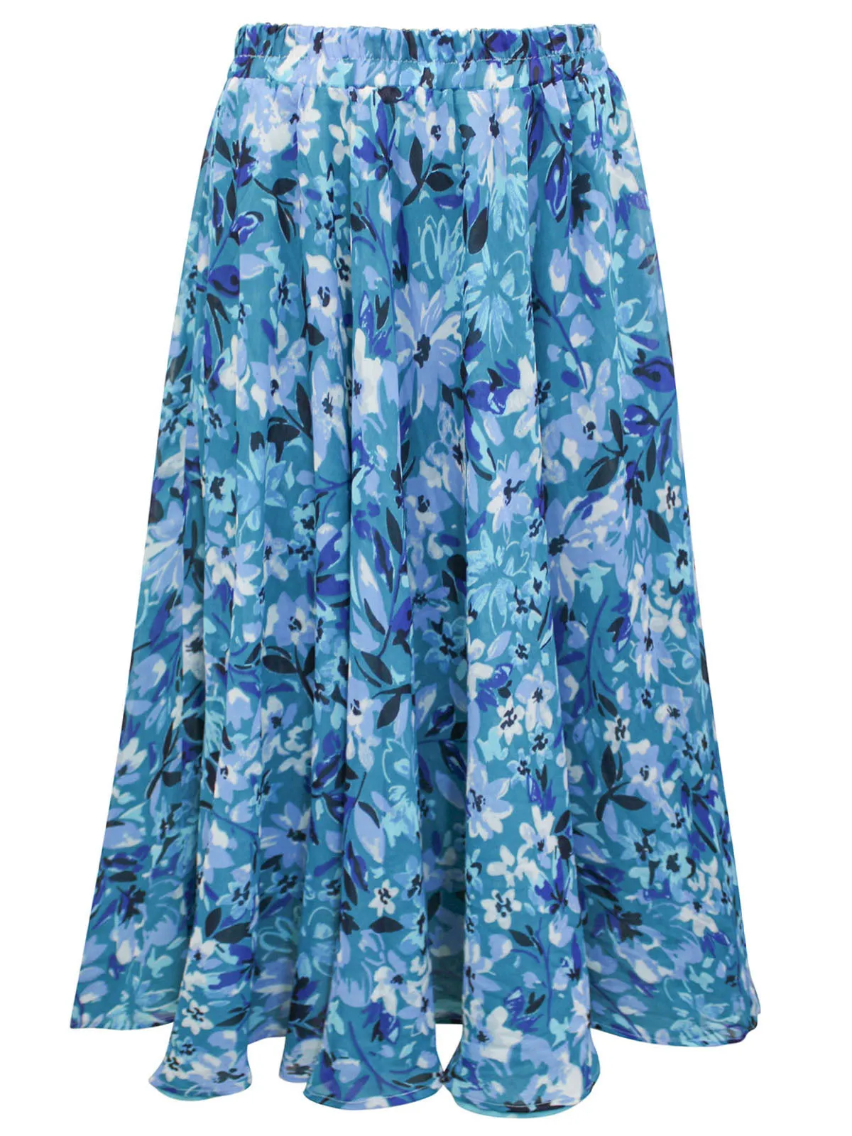 Blue Reversible Printed Pull On Skirt