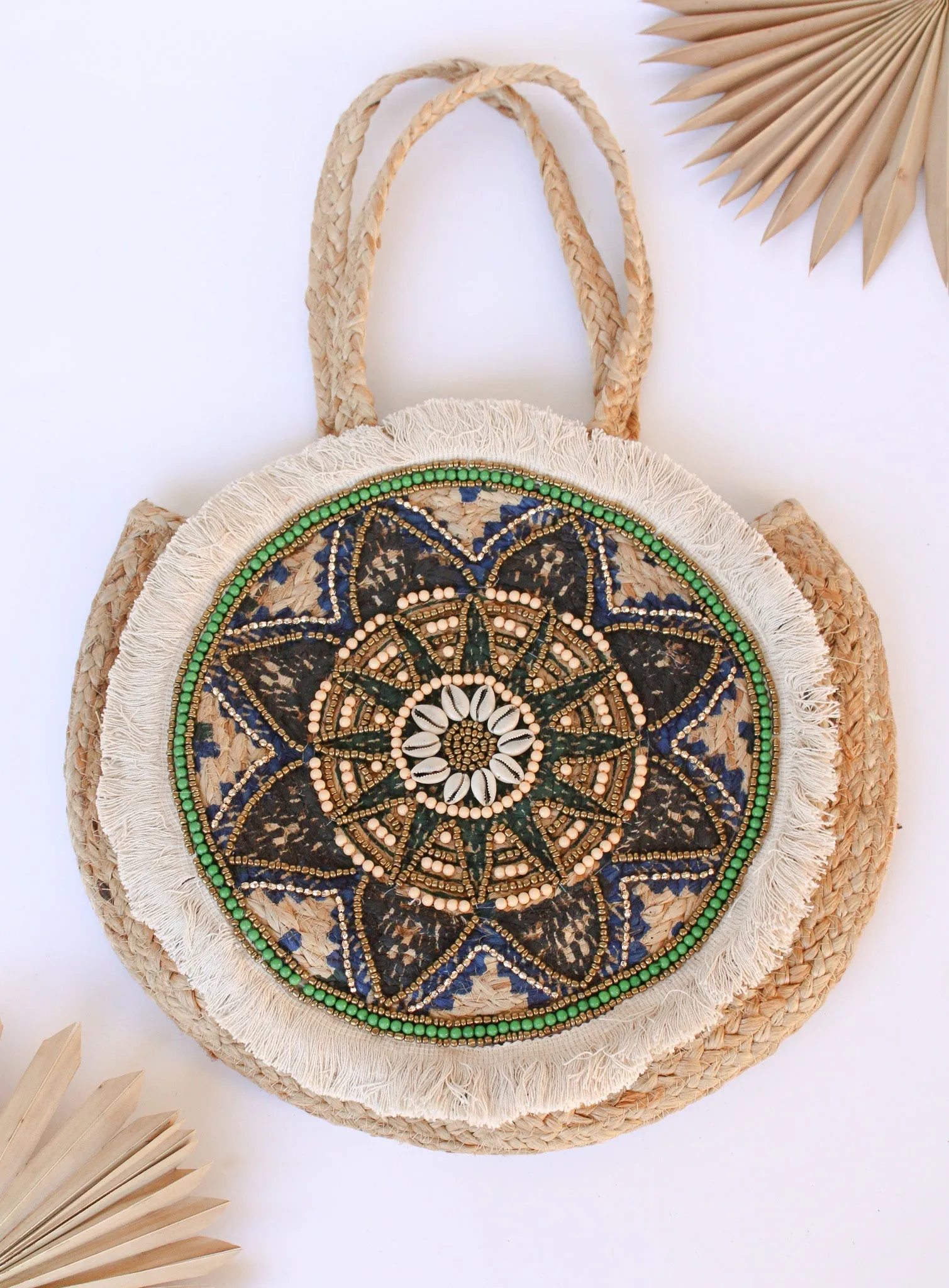 Boho Jute Flower Tote