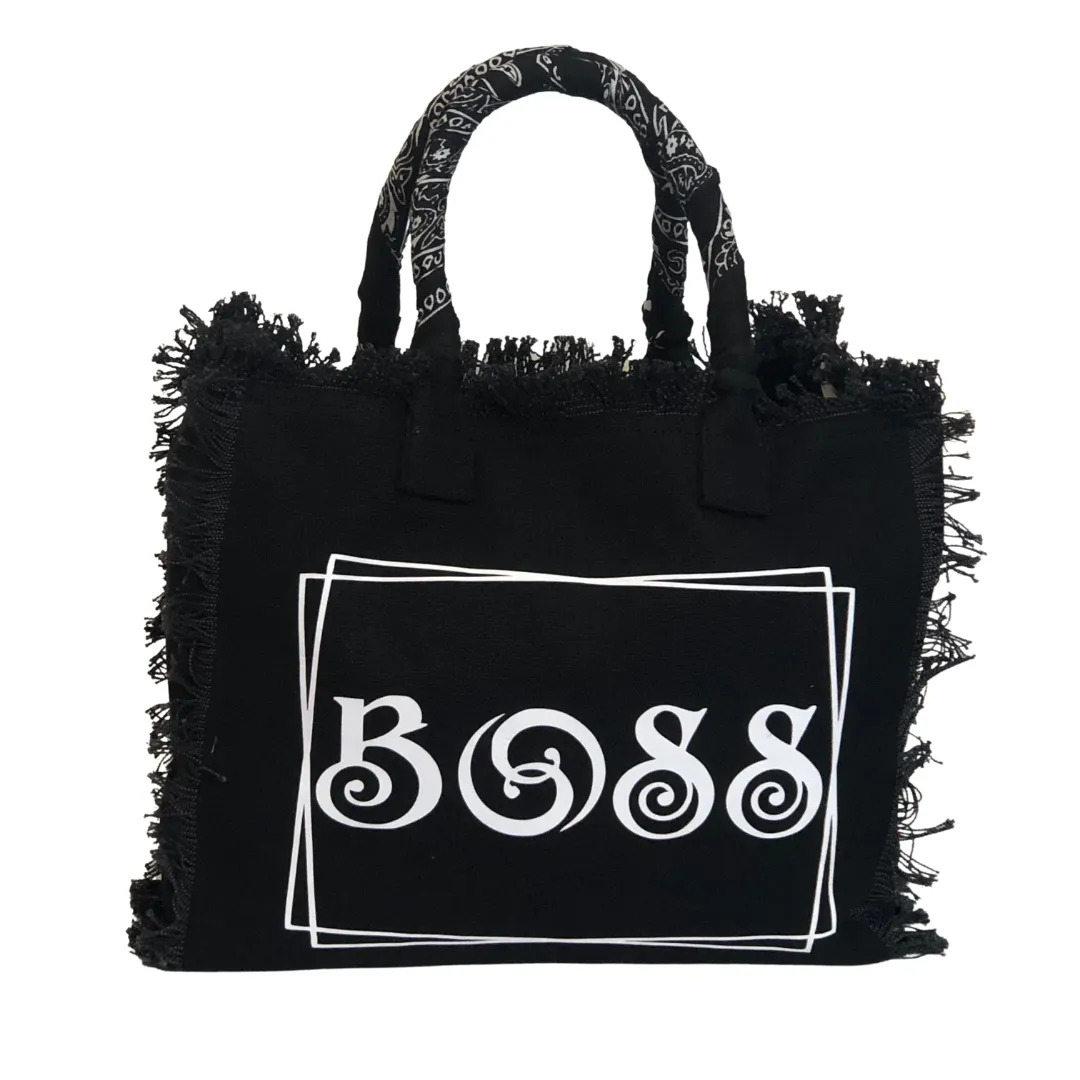 BOSS Shoulder Tote - Bandana - Black/White