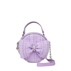 Bow Tweed Circle Crossbody Bag