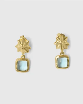 Brie Leon - Odessa Drop Earring Gold Seaglass BLUE