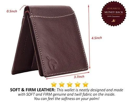 Brown Soft Grain Leather Wallet Purse