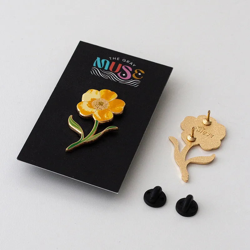 Buttercup Floral Enamel Pin