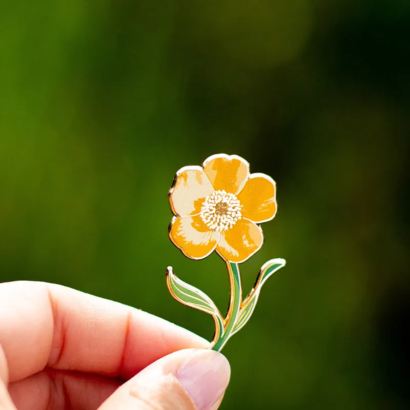 Buttercup Floral Enamel Pin