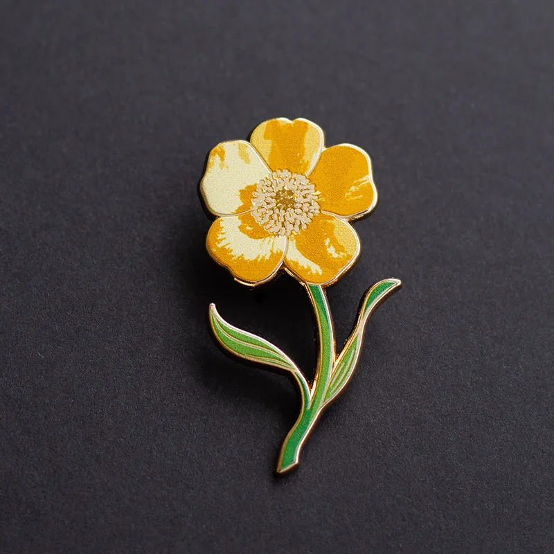 Buttercup Floral Enamel Pin