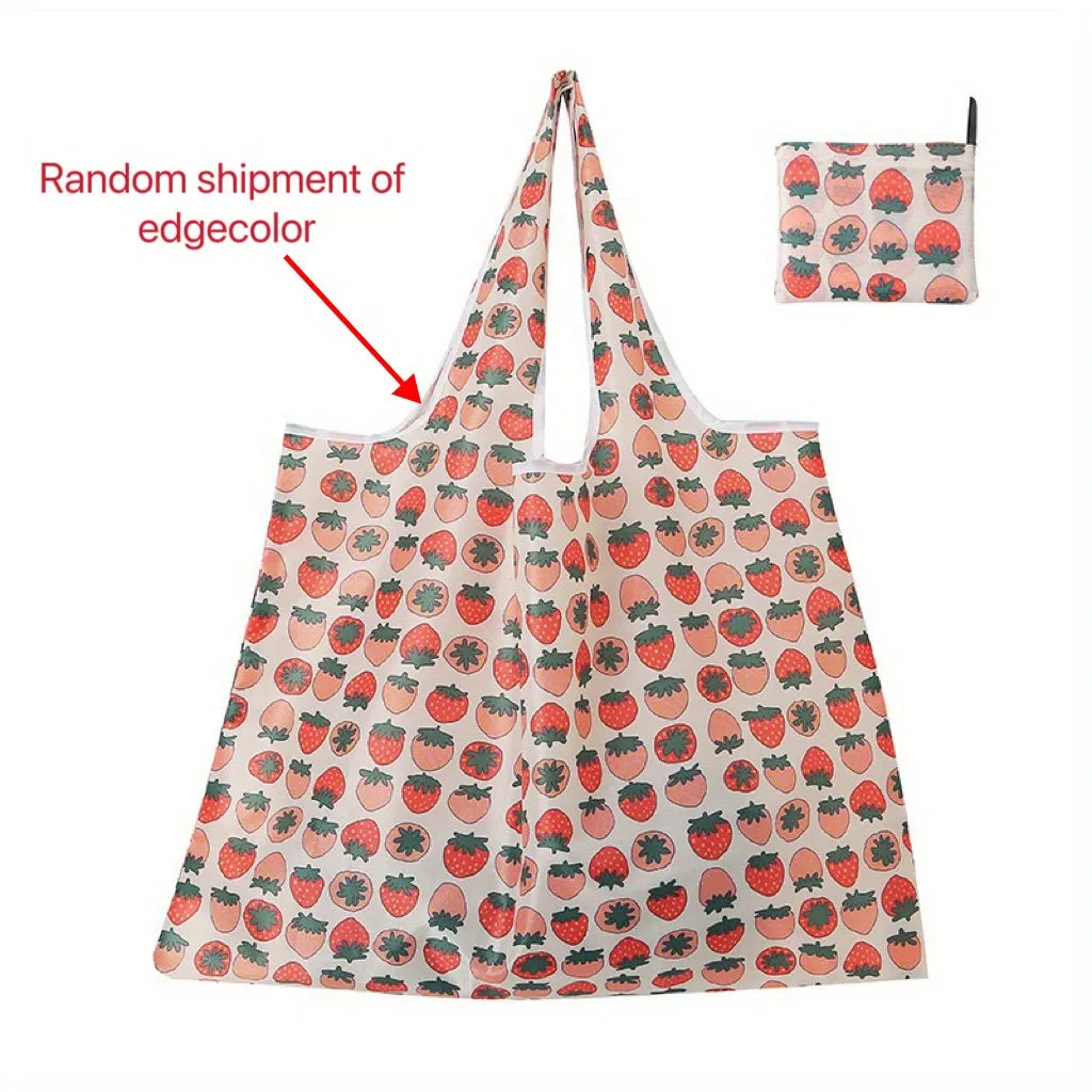 Cartoon Foldable Tote Spacious and Portable Shopping Bag