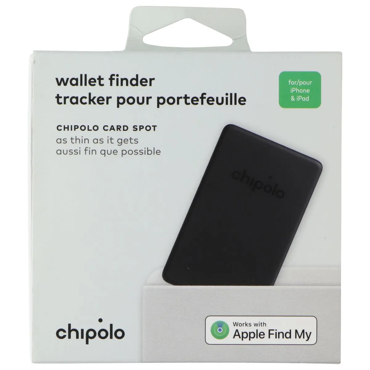 Chipolo Card Spot Wallet Tracker Bluetooth Finder - Black (CH-C21R-GY-R-FR)