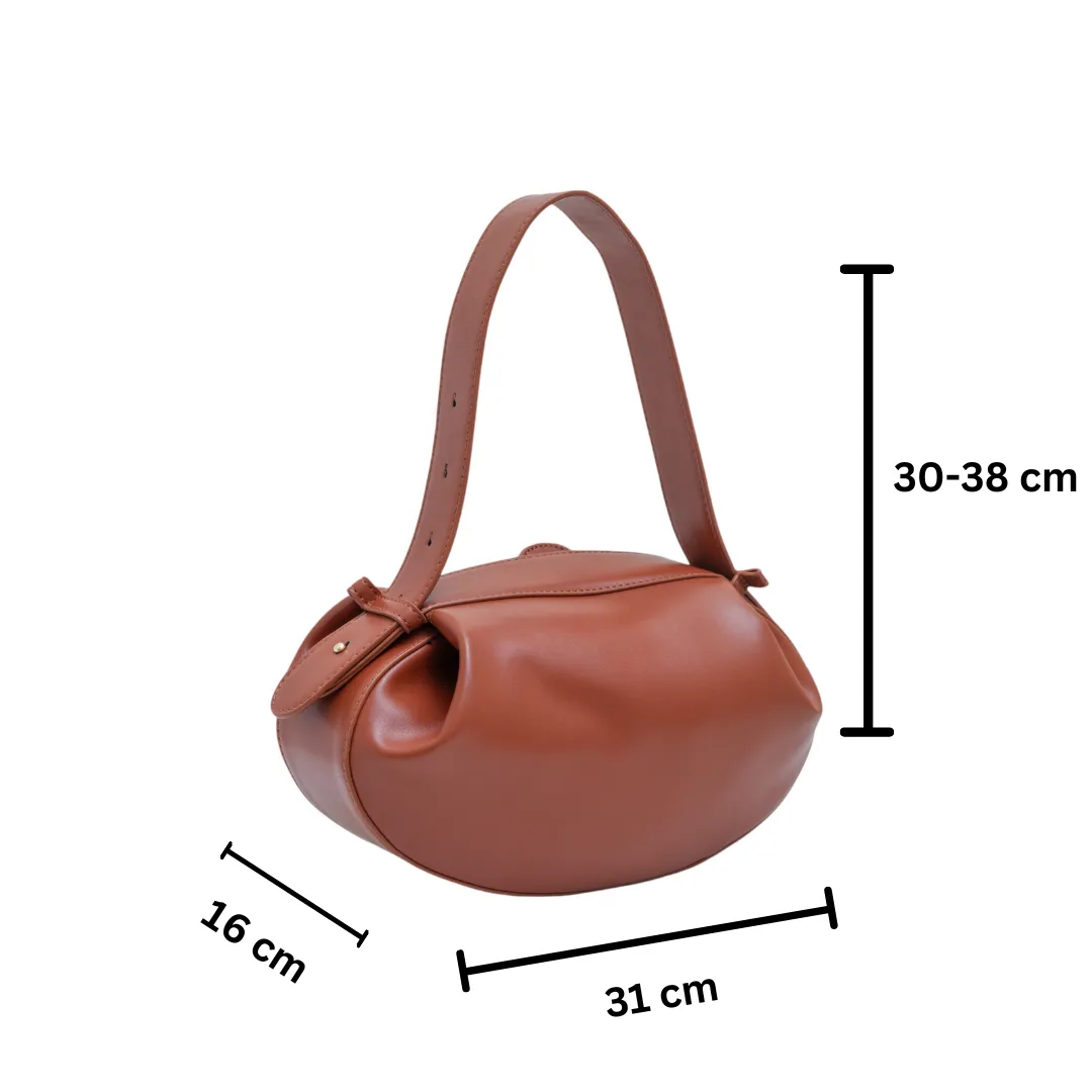 Chokore Clutch Shoulder Round Hobo Bag (Brown)